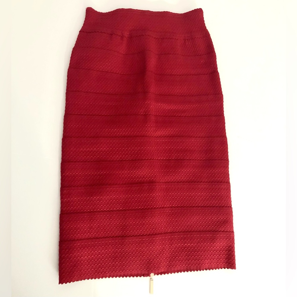 BCBGMaxAziria Red Bandage Bodycon Pencil Skirt | XS